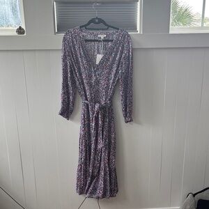 beachlunchlounge Floral Long Sleeve Dress - Blue and Pink